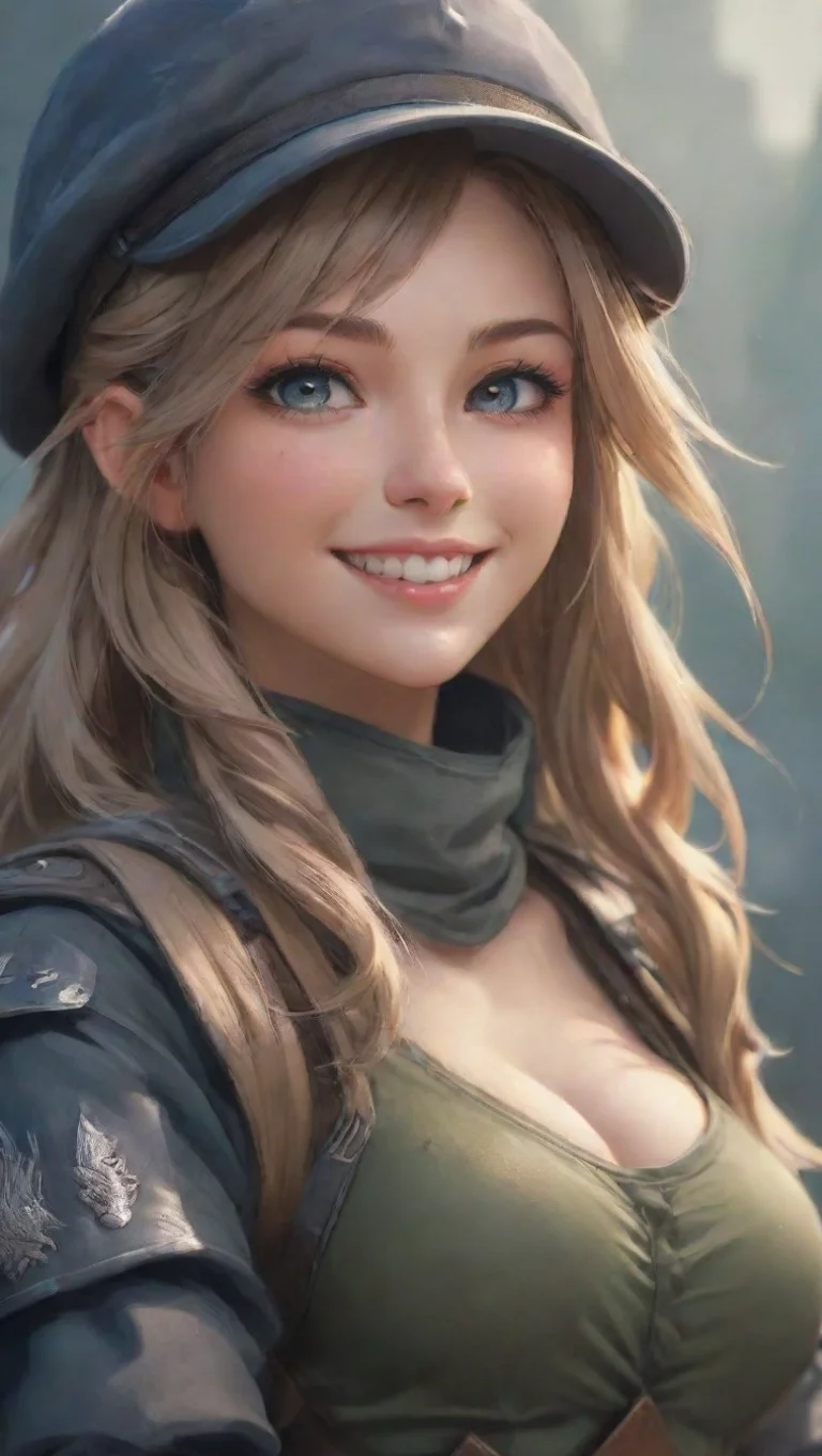 aiepic anime hd soldier smile character poster waist up artstation stunning fantasy art final fantasycore tall