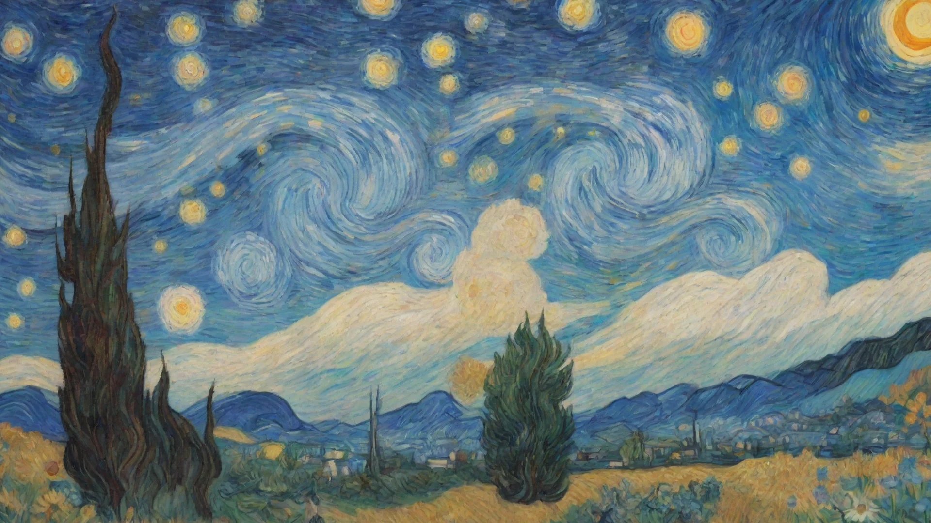 epic lovely artistic ghibli van gogh happyness bliss peace  detailed asthetic wide