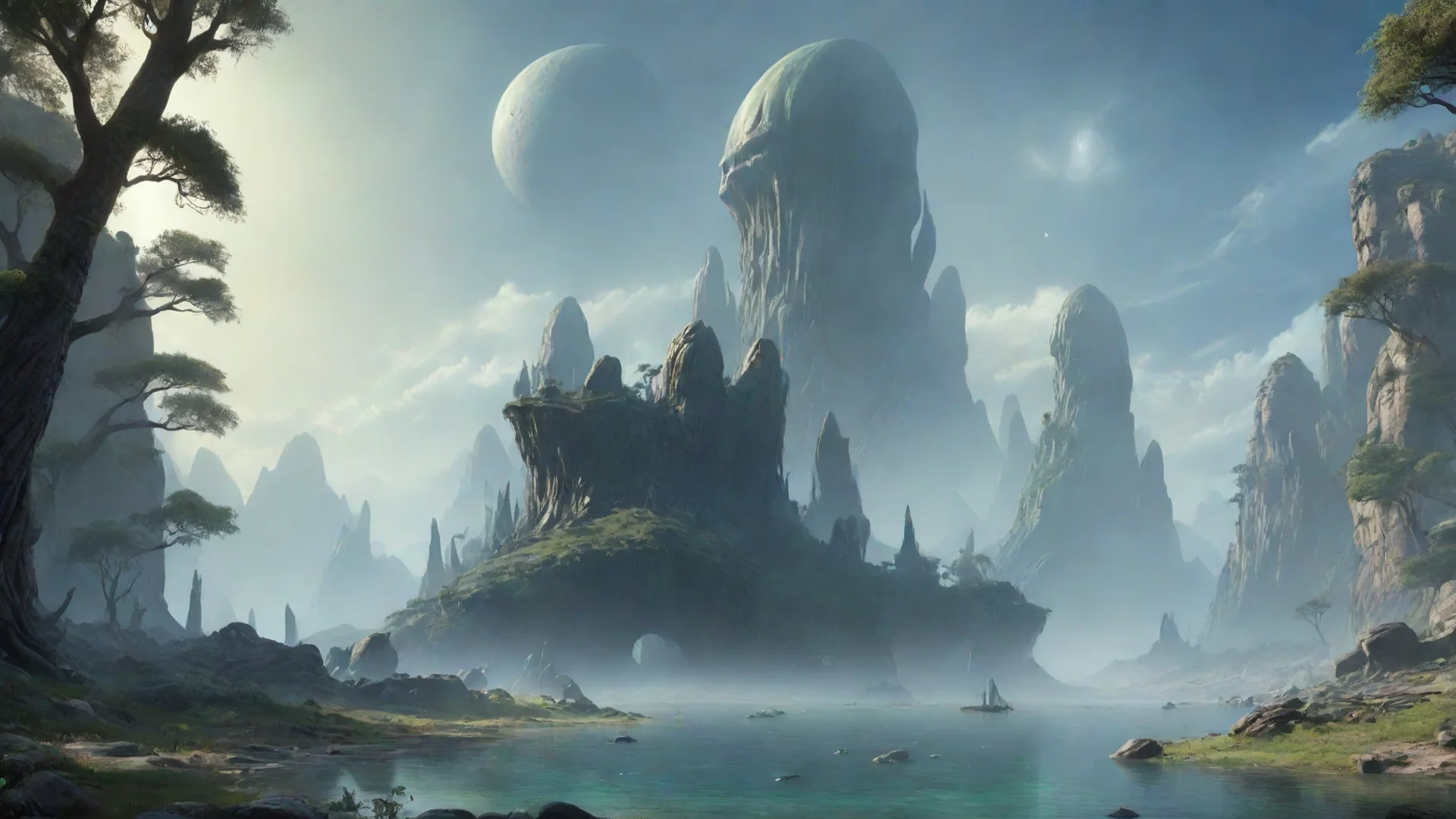 epic peacefulness tranquil alien environment hd beauty artstation best  wide