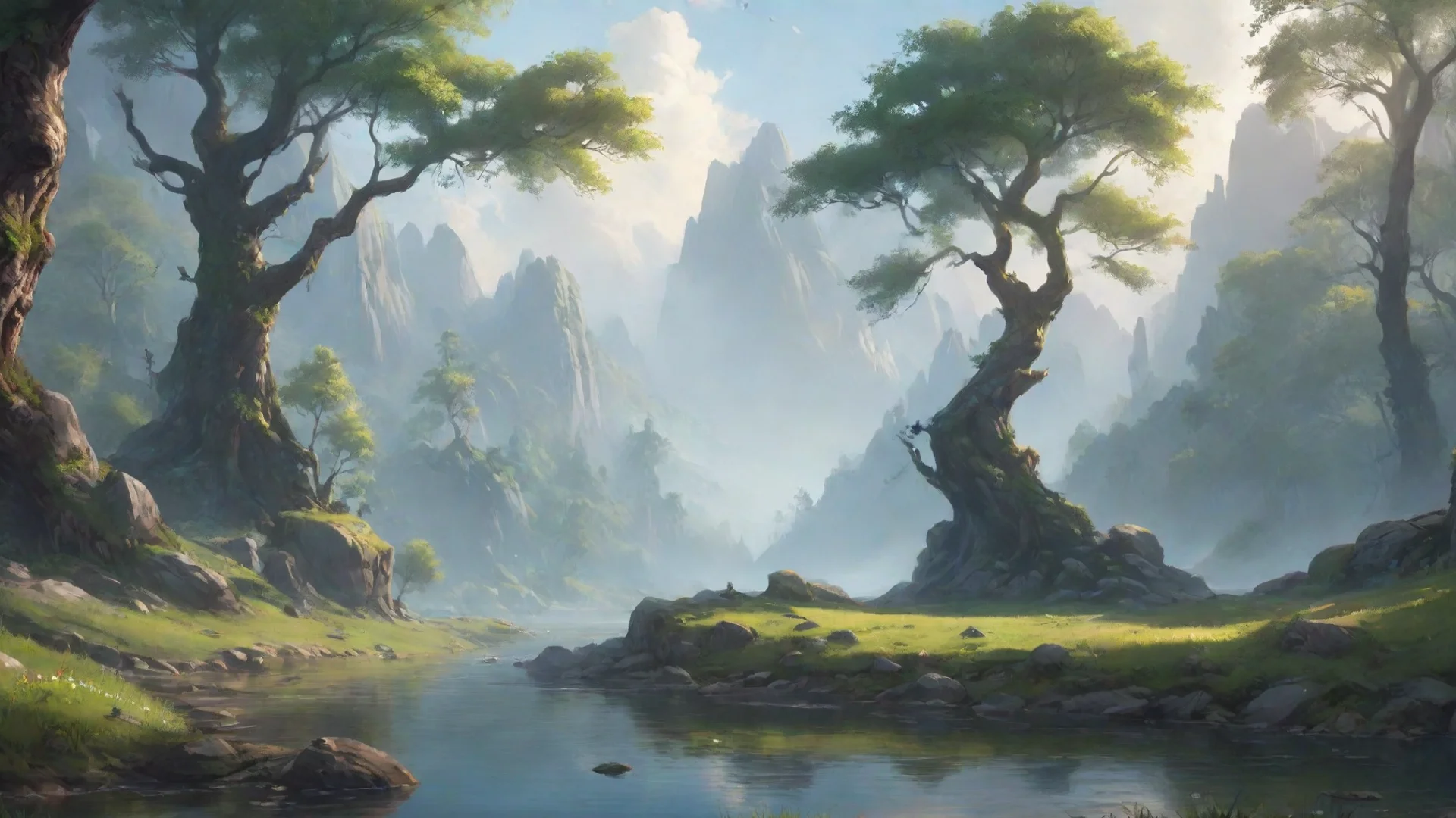 aiepic peacefulness tranquil environment hd beauty artstation best  wide