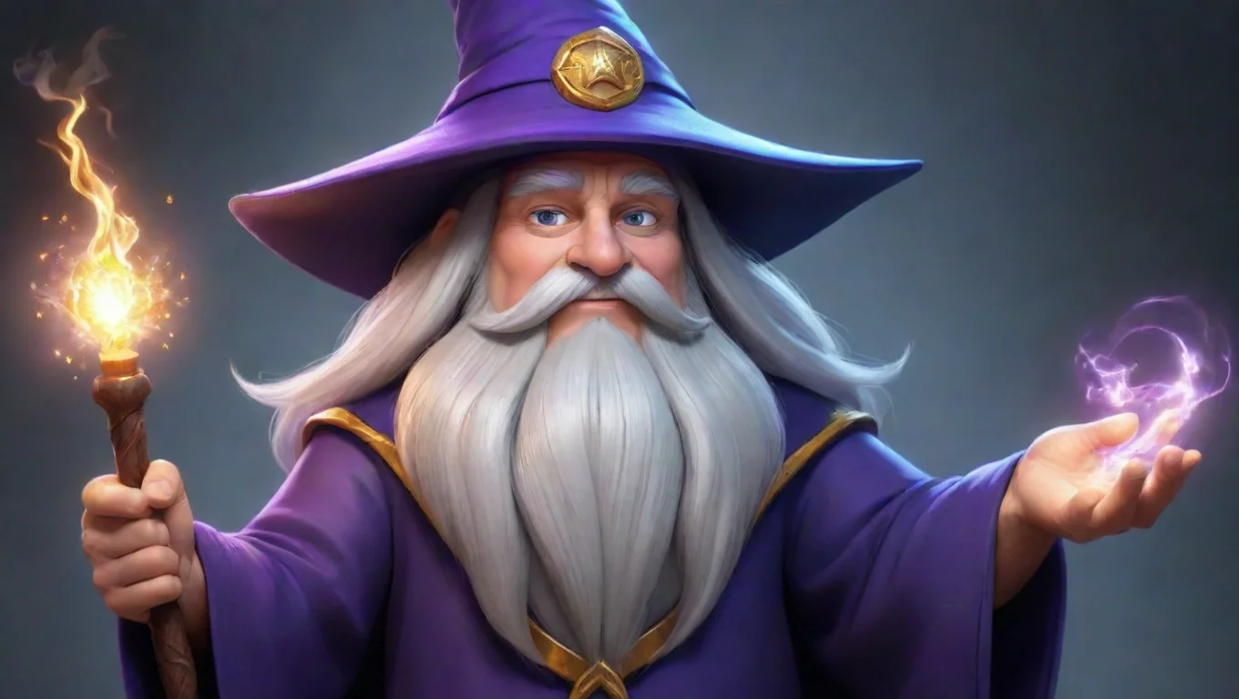 epic real stunning cartoon wizard extremely powerful widescreen