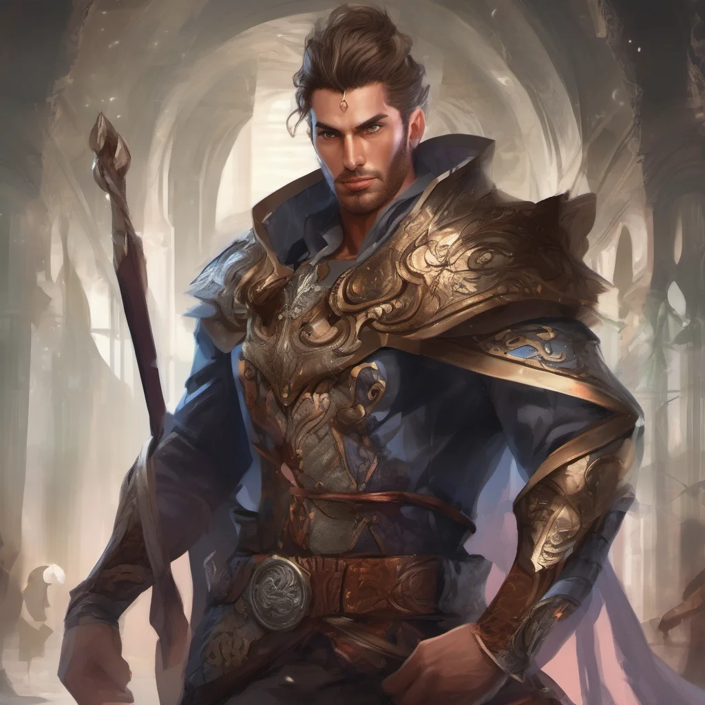 epic stunning confident fantasy man art character