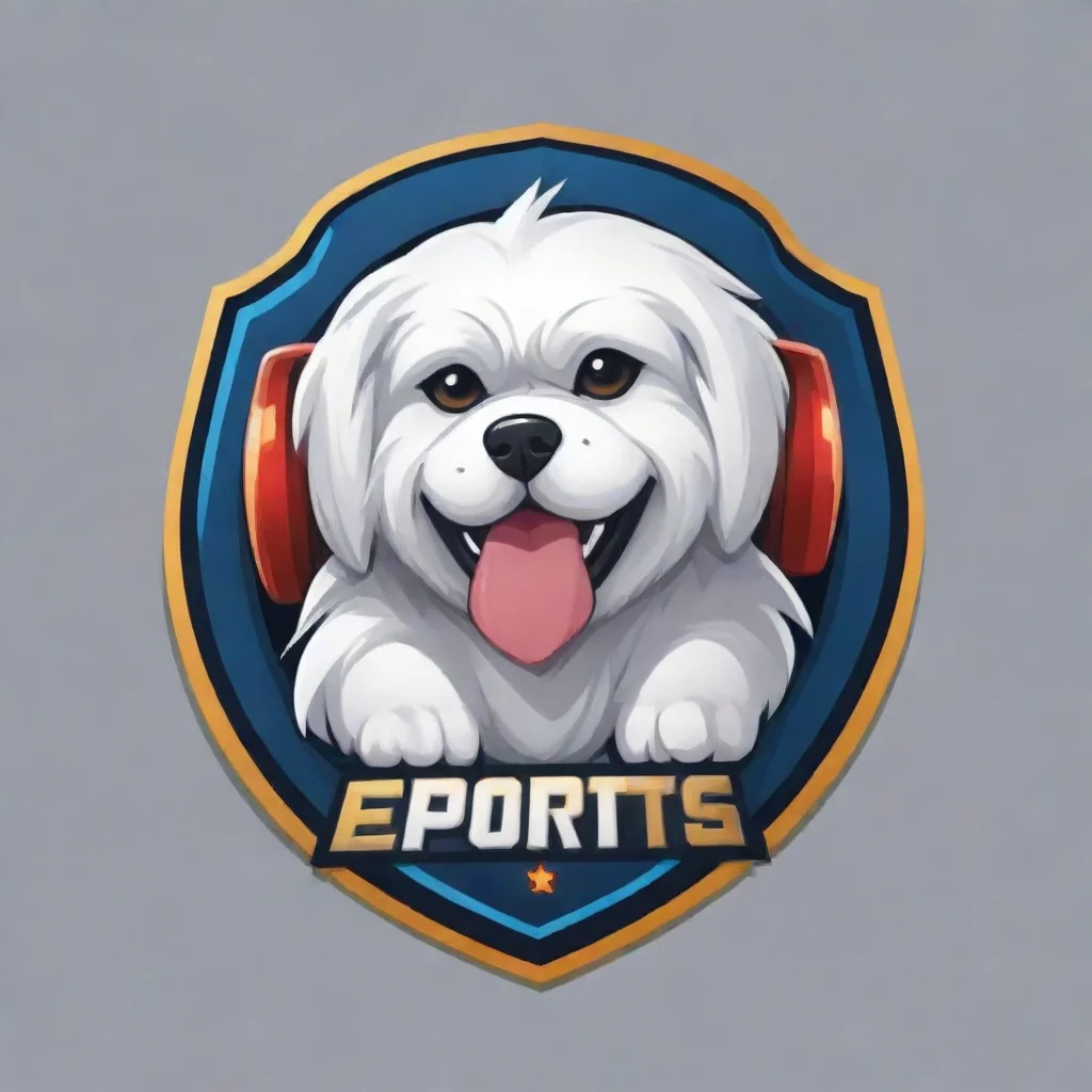 esports logo for a maltese dog as a symbol