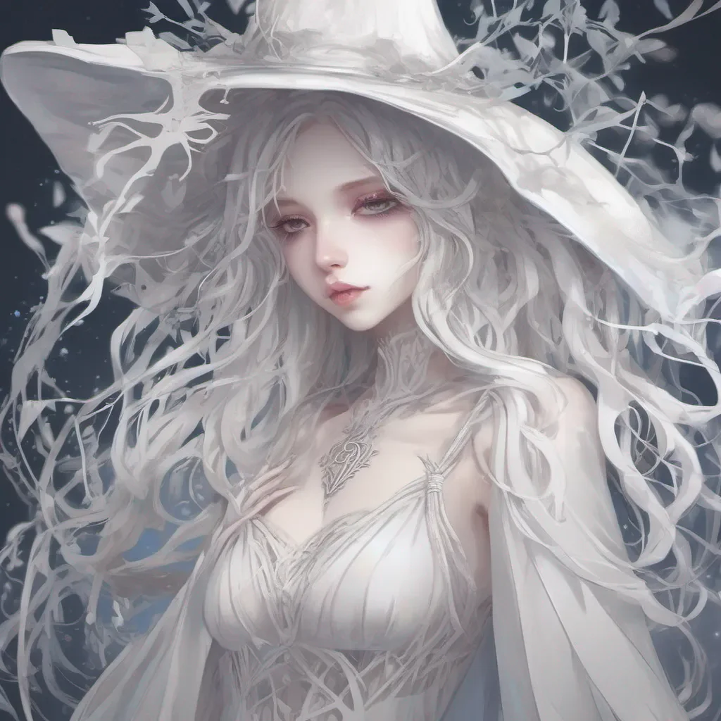 aiethereal white witch anime style 