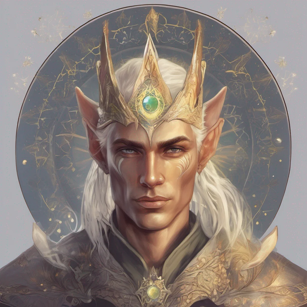 aifae man elf short hair king celestial fantasy art sun pointed ears 