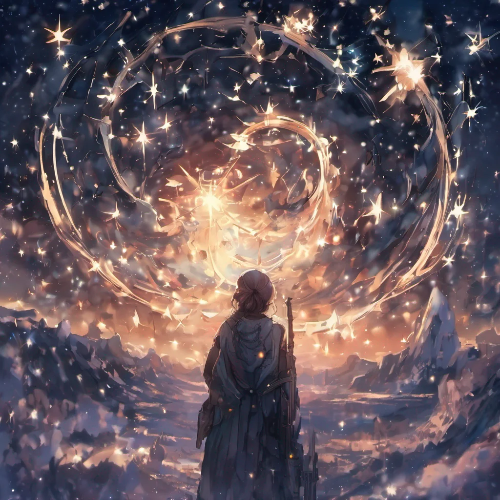 aifamtasy art weapon night sky ethereal stars 