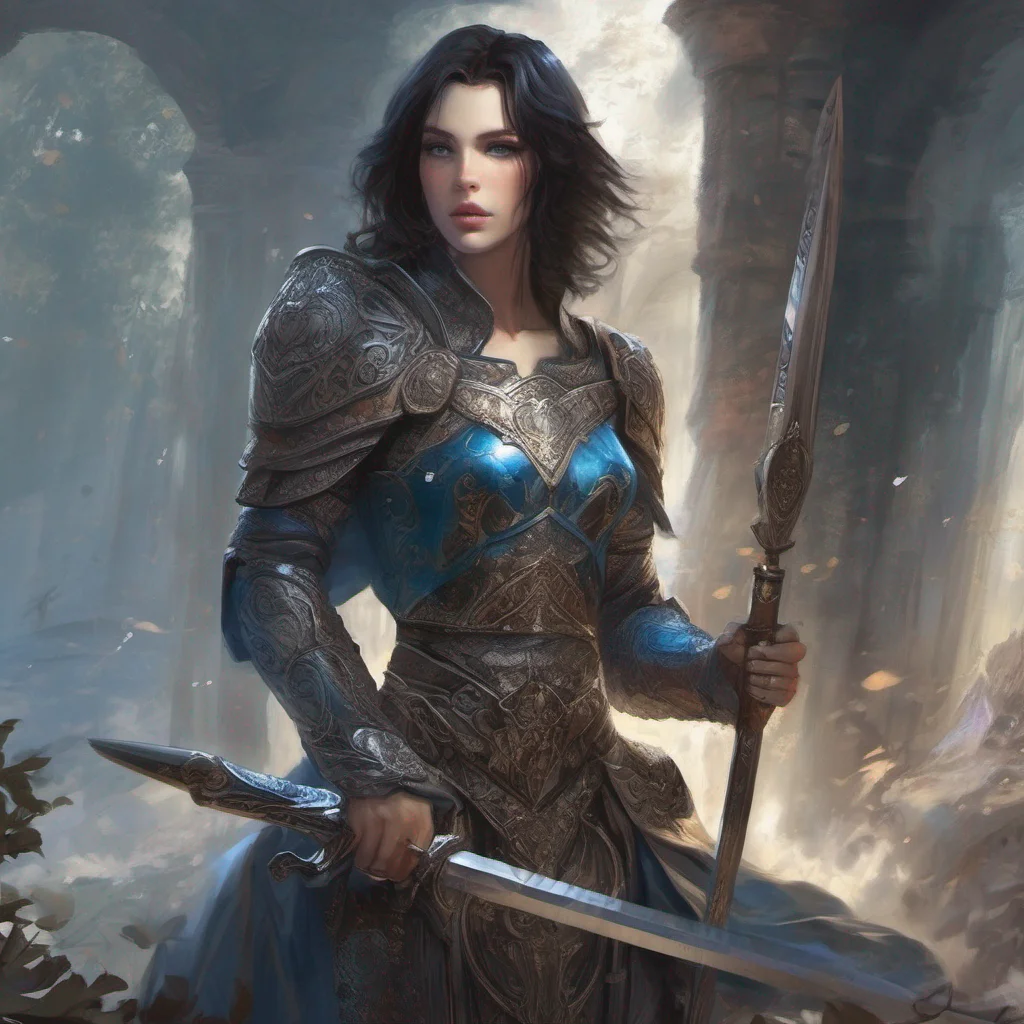 aifantasy art beauty grace beard god short dark hair armor sword blue eyes amazing awesome portrait 2