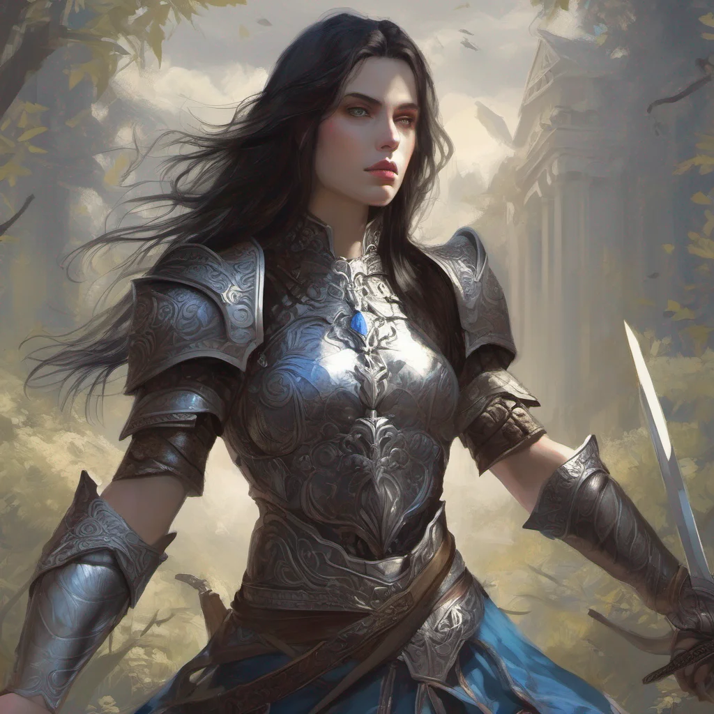 fantasy art beauty grace beard god short dark hair armor sword blue eyes confident engaging wow artstation art 3