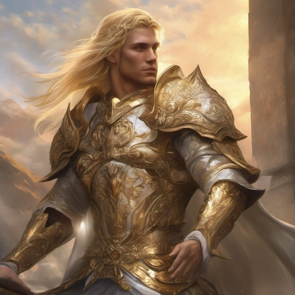 aifantasy art blonde man god sun armor king beauty grace confident engaging wow artstation art 3