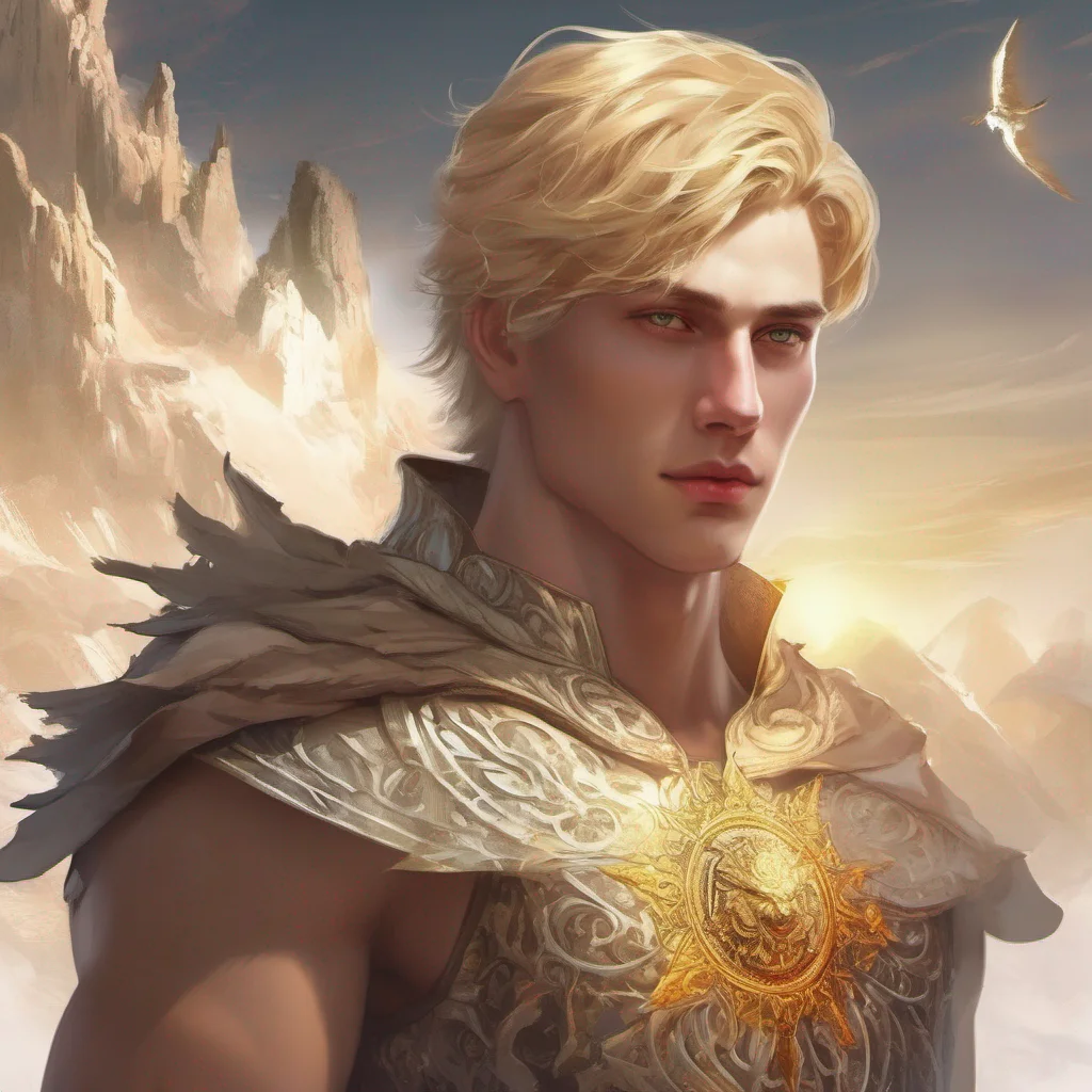 aifantasy art blonde man short hair god sun king beauty grace amazing awesome portrait 2