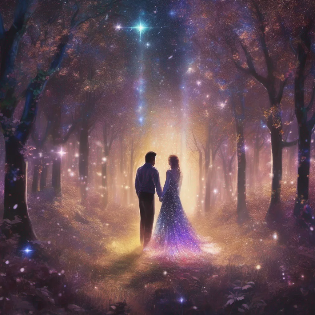 aifantasy art couple sparkle glitter shimmer forest  amazing awesome portrait 2