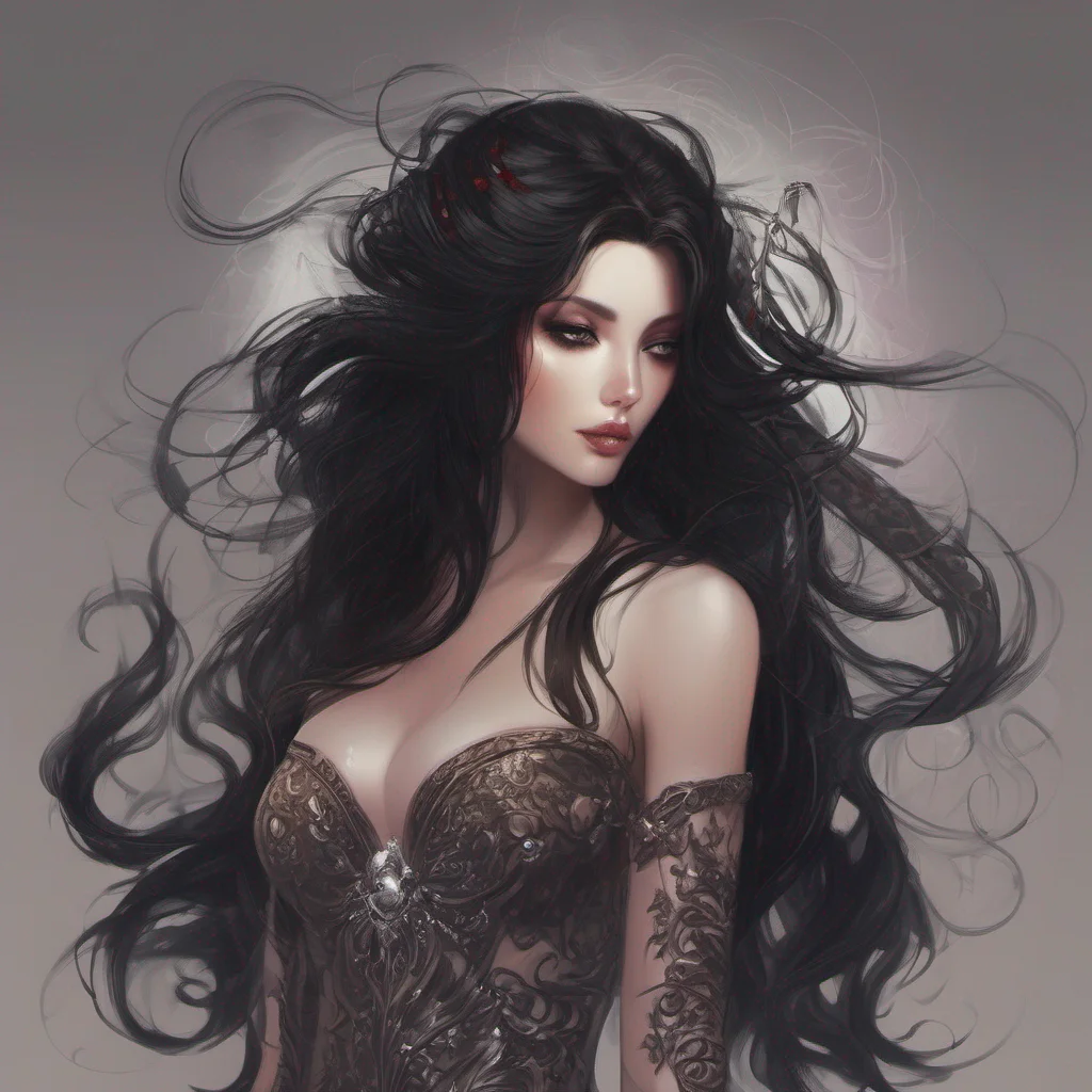 fantasy art dark hair seductive 