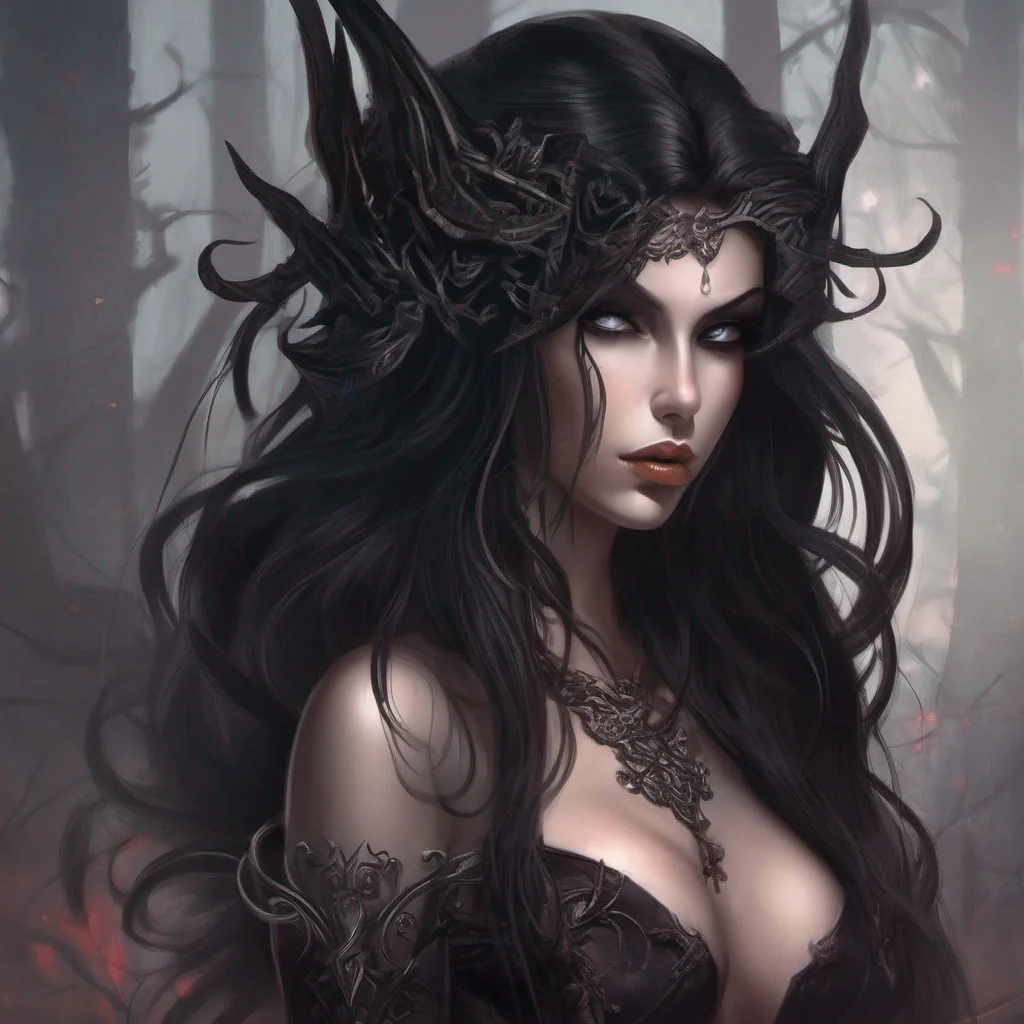 aifantasy art dark hair seductive evil confident engaging wow artstation art 3