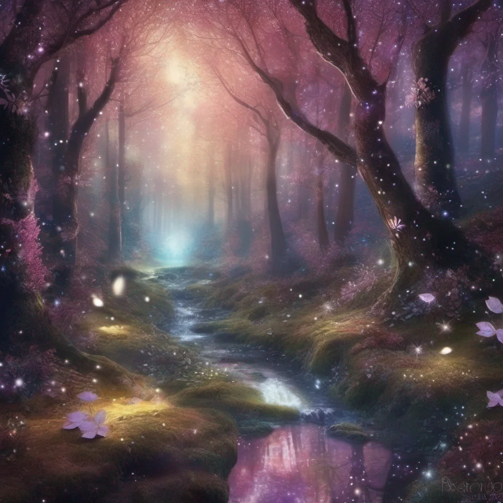 aifantasy art forest magical sparkle glitter shimmer 