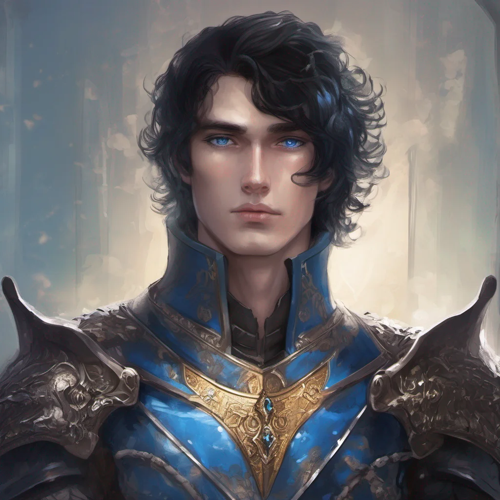 fantasy art knight king dark hair blue eyes short hair amazing awesome portrait 2