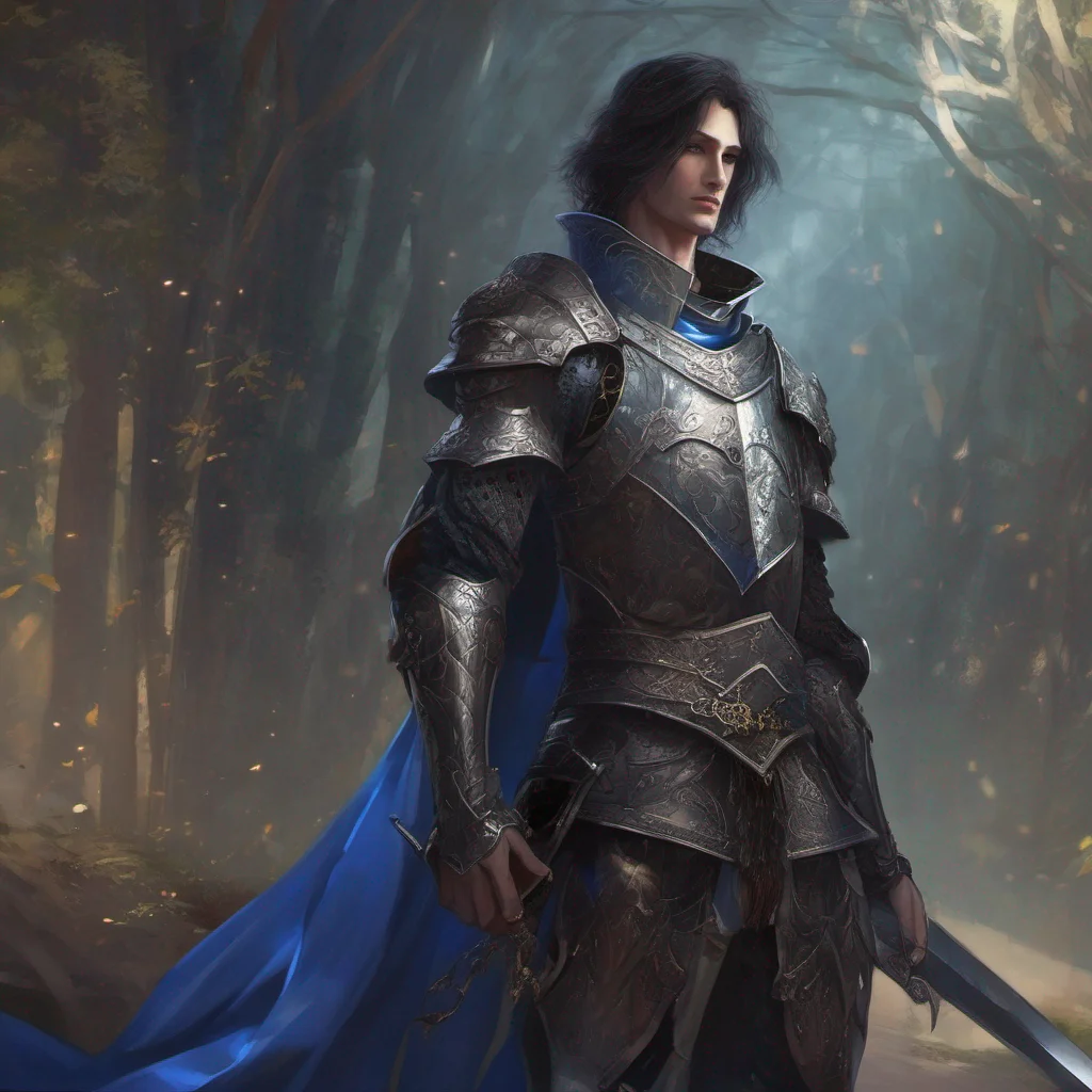 aifantasy art knight king dark hair blue eyes short hair good looking trending fantastic 1