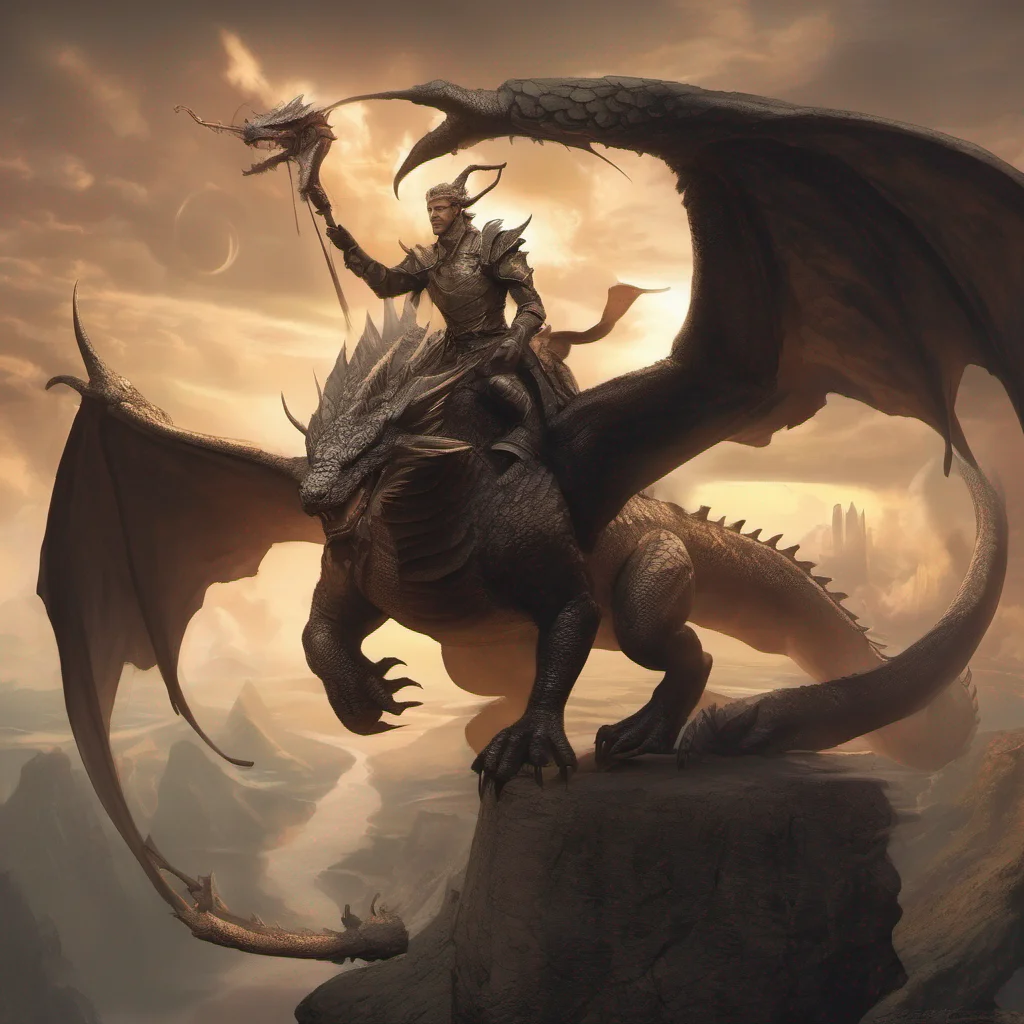 fantasy art man on dragon  amazing awesome portrait 2