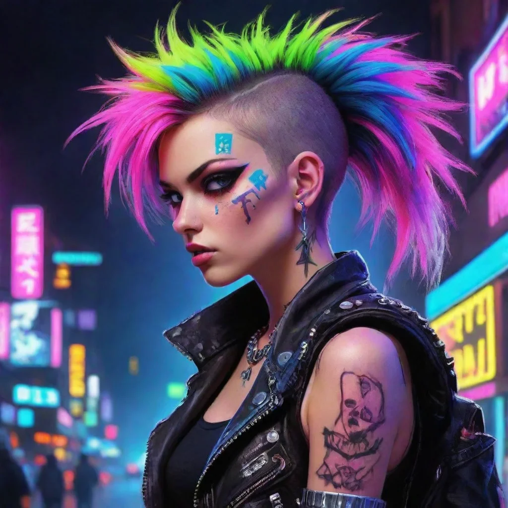 fantasy art neon punk neon punk