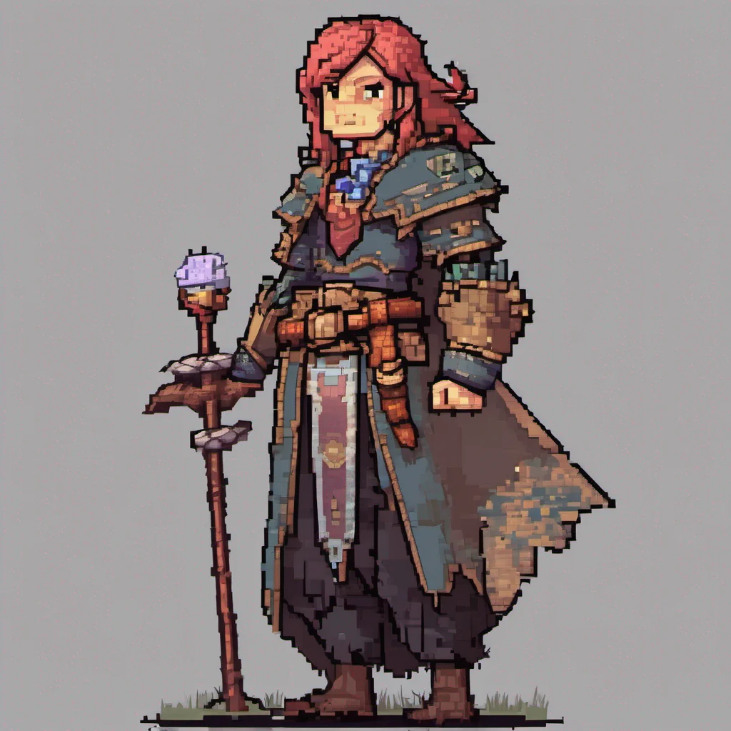 aifantasy art pixel style pixelated character game art portrait  confident engaging wow artstation art 3