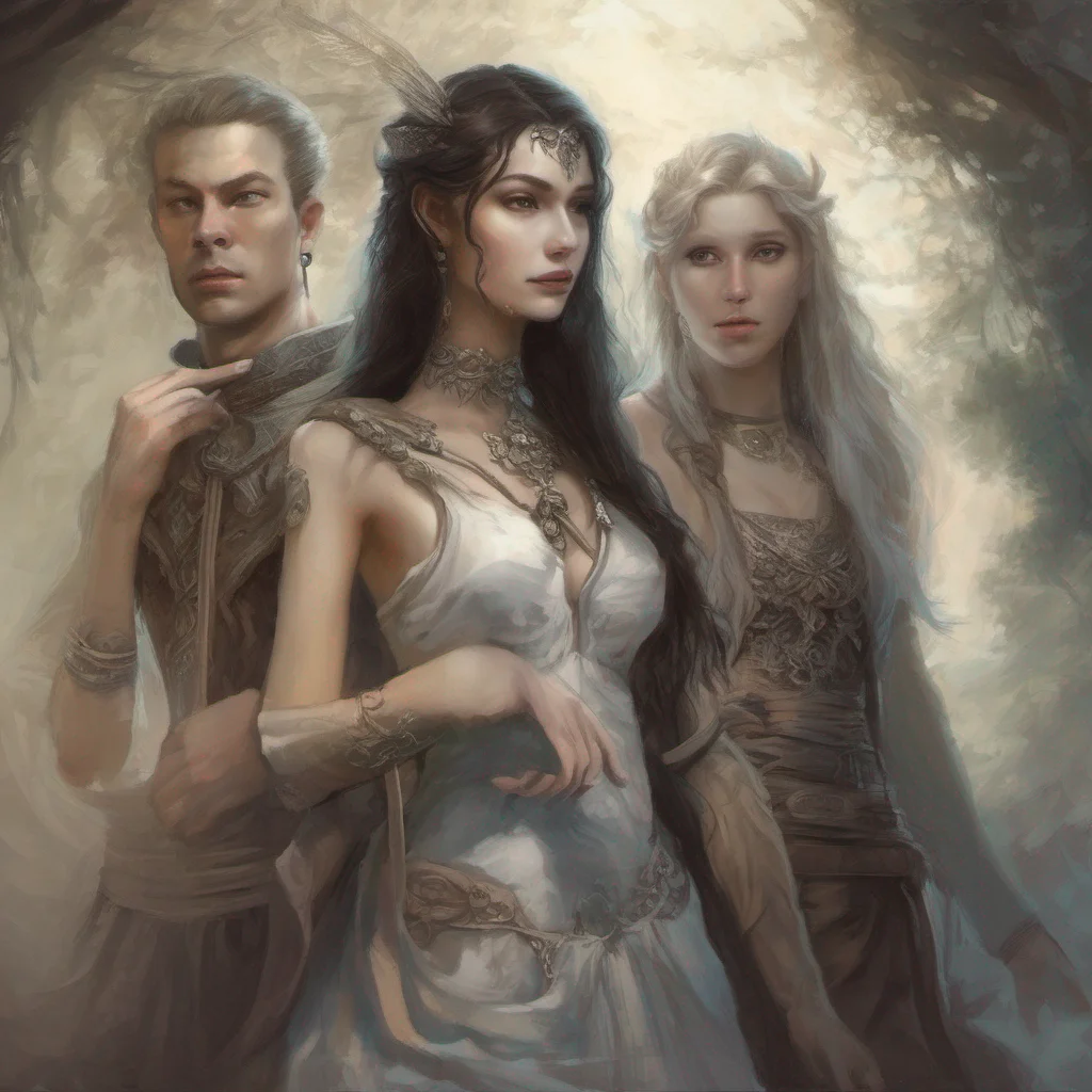 fantasy art three people  confident engaging wow artstation art 3