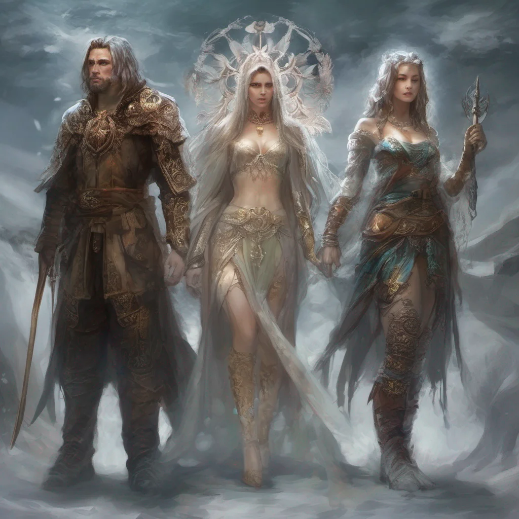 aifantasy art three people 