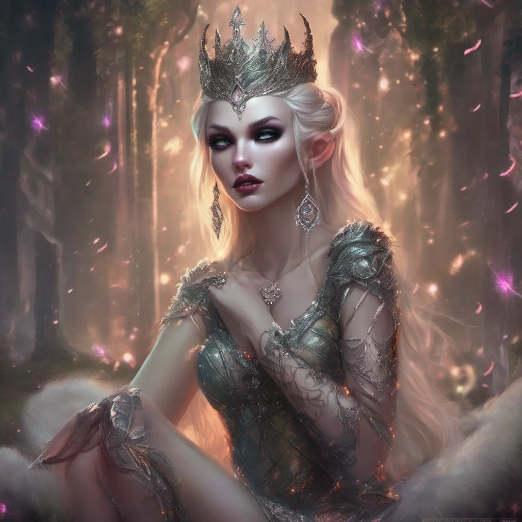 aifantasy art villain elf evil glitter beauty grace princess seductive confident engaging wow artstation art 3