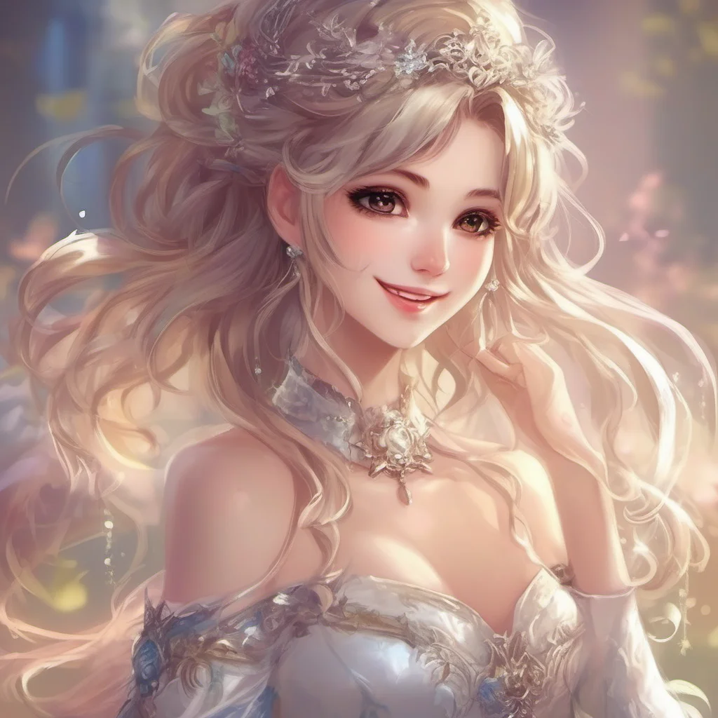 aifantasy beautiful princess smiling portrait anime