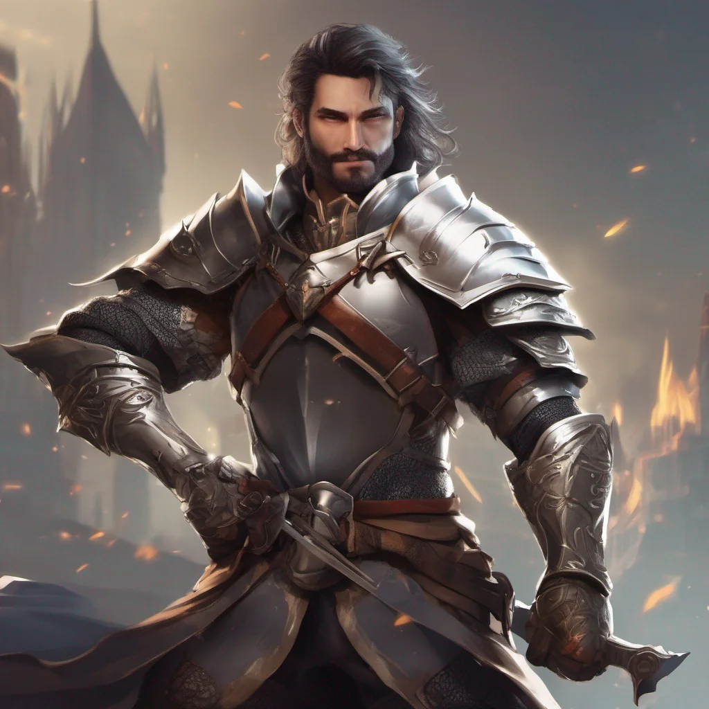 aifantasy knight hero character good looking masculine epic  confident engaging wow artstation art 3