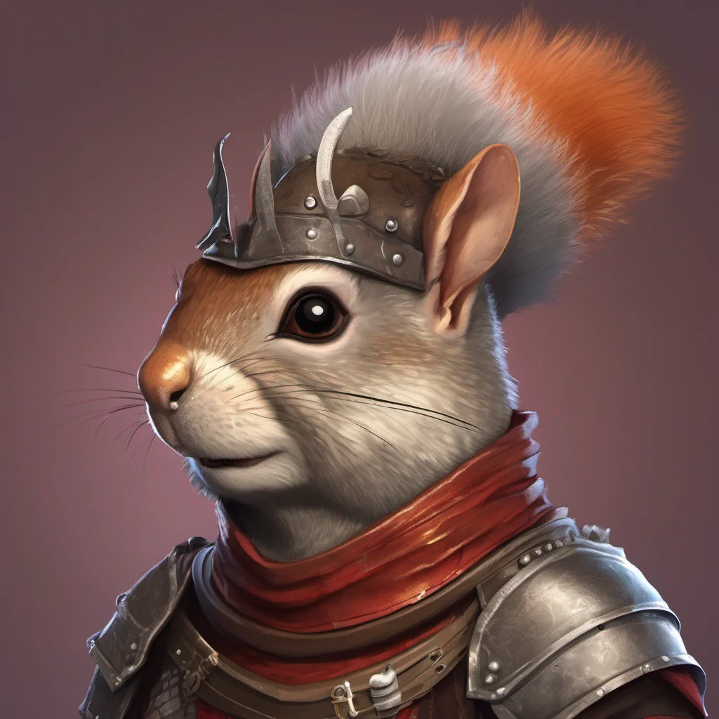 aifantasy squirrel knight character portrait  confident engaging wow artstation art 3