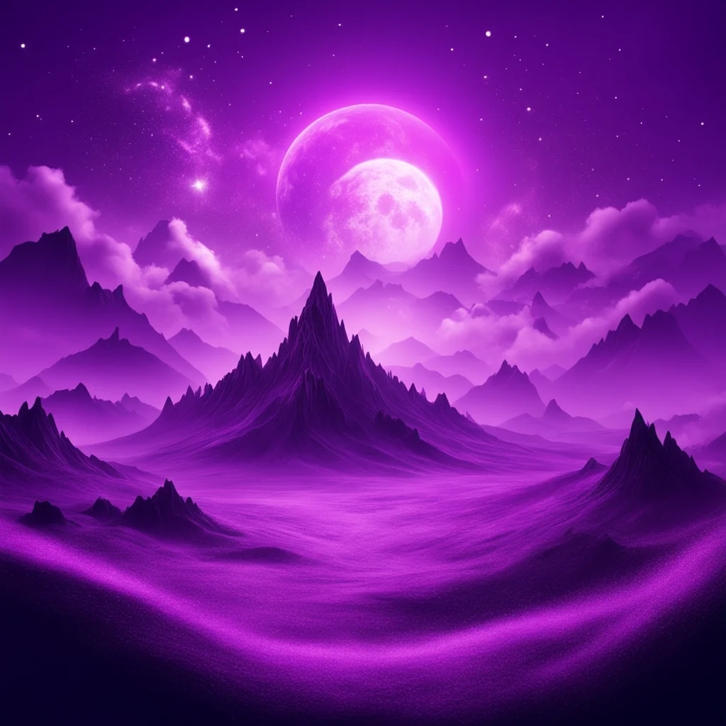 fantasy world with hills and magic particles in purple colors confident engaging wow artstation art 3