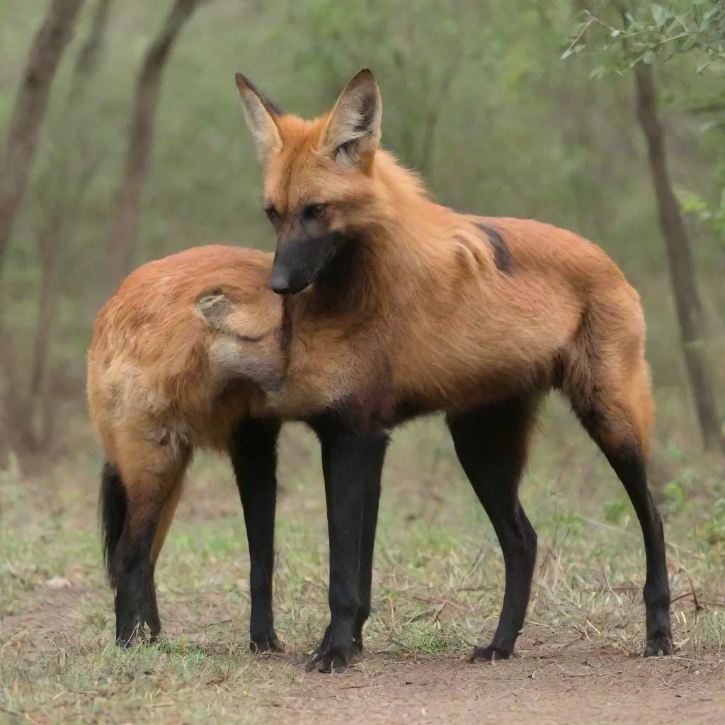 aifemale  maned wolf  mating