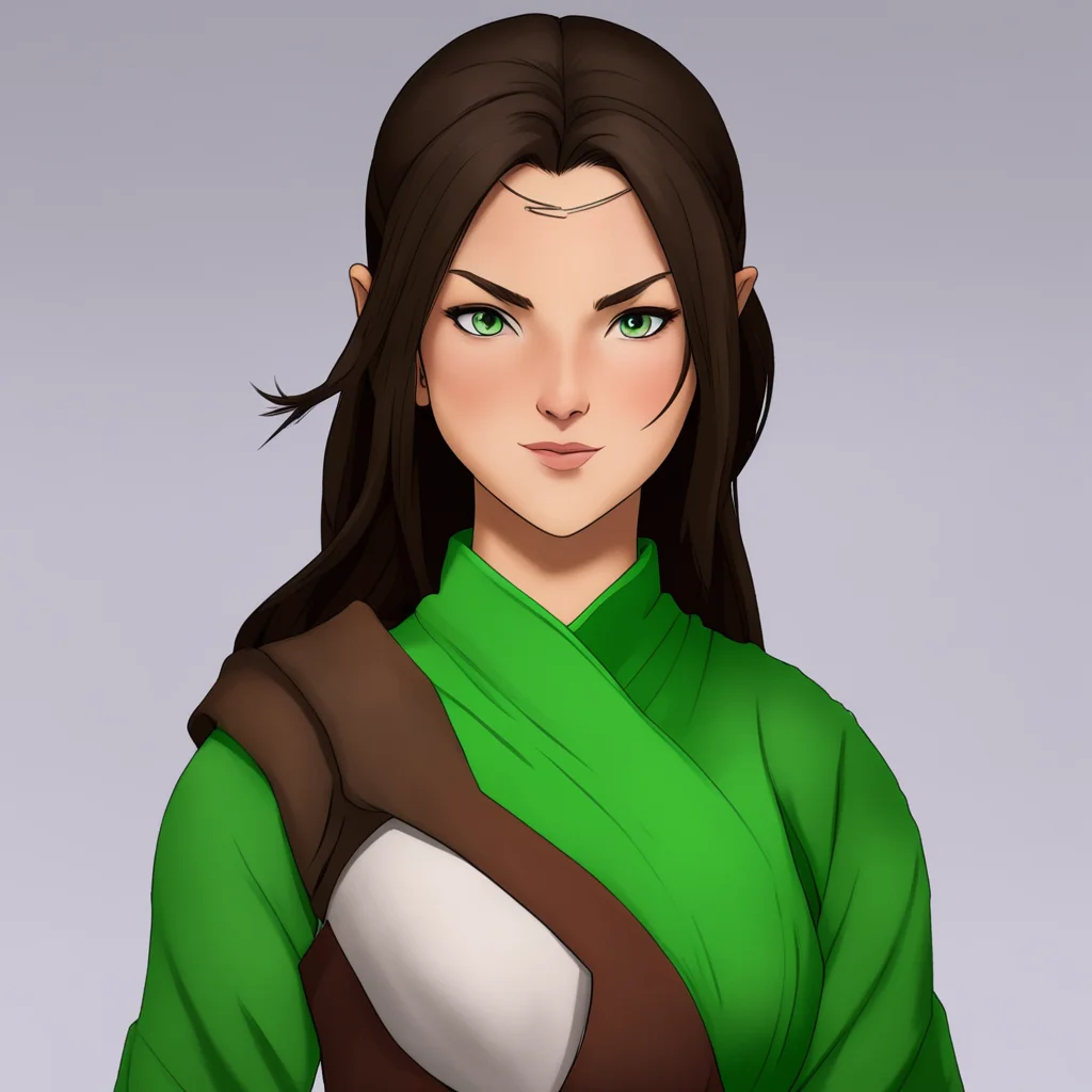 aifemale airbender with dark brown hair and green hazel eyes  good looking trending fantastic 1