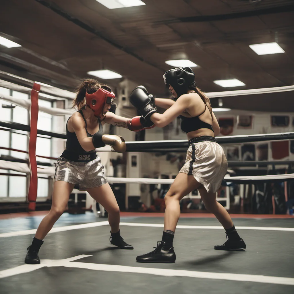 female boxers in a ring sparring good looking trending fantastic 1