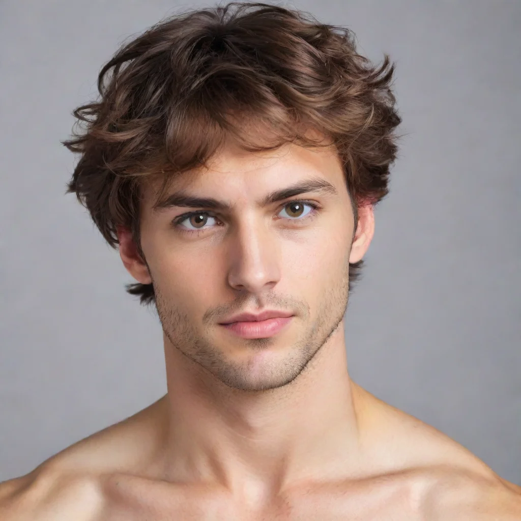 feminine man with brown hairs