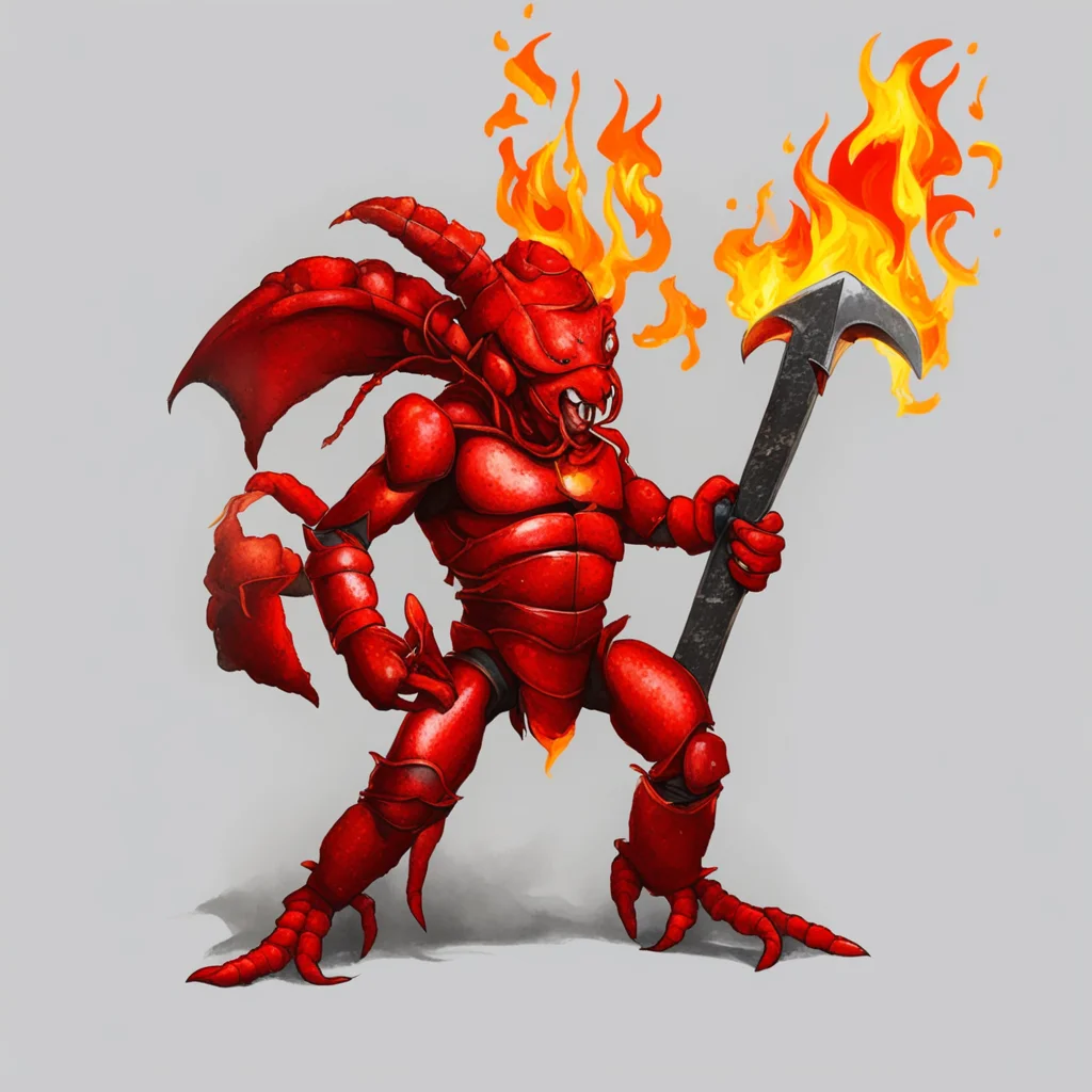 aifierce lobster holding fire axe