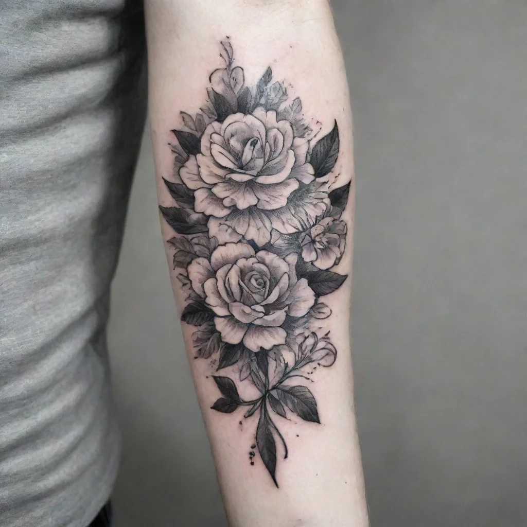 fine line black and white tattoo old fashion
