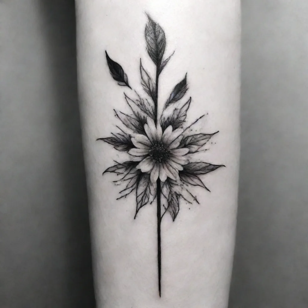 fine line black and white tattoo poetry