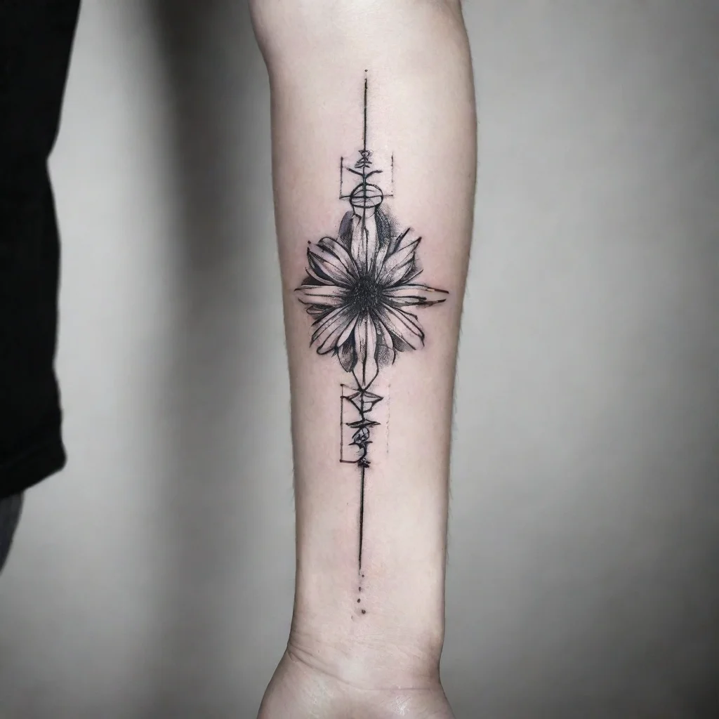 fine line black and white tattoo yeah