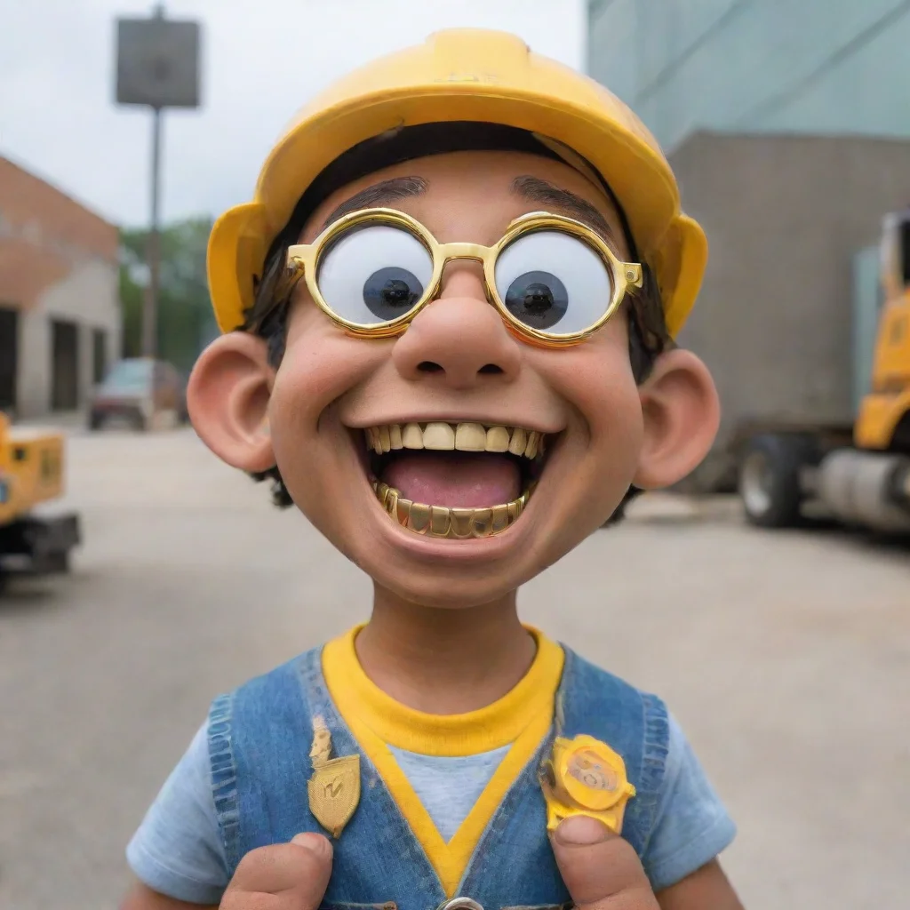 fisheye bob the builder with gold grillz