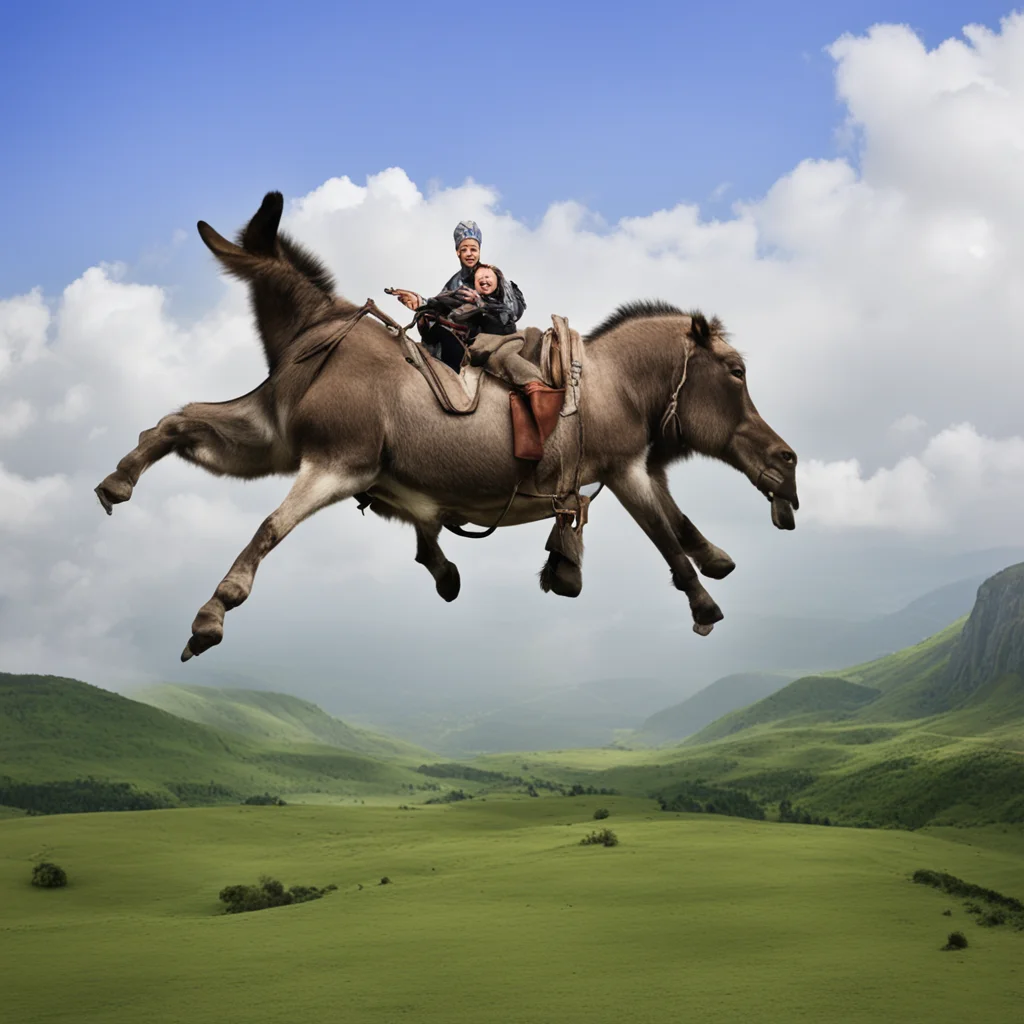 aiflying donkey confident engaging wow artstation art 3