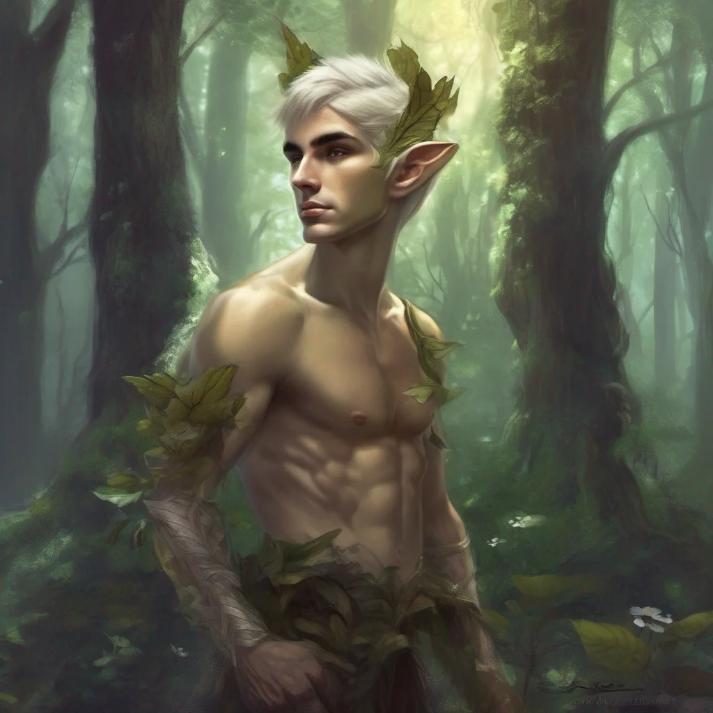 aiforest fae elf man short hair fantasy art confident engaging wow artstation art 3