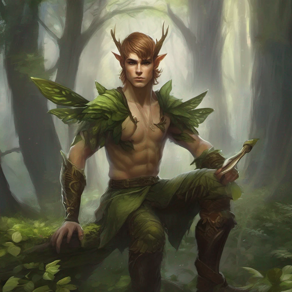 aiforest fae elf man short hair fantasy art warrior good looking trending fantastic 1
