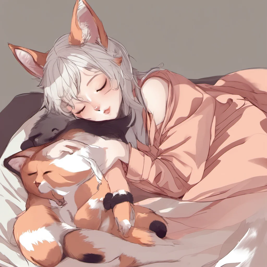 aifox cat girl sleeping