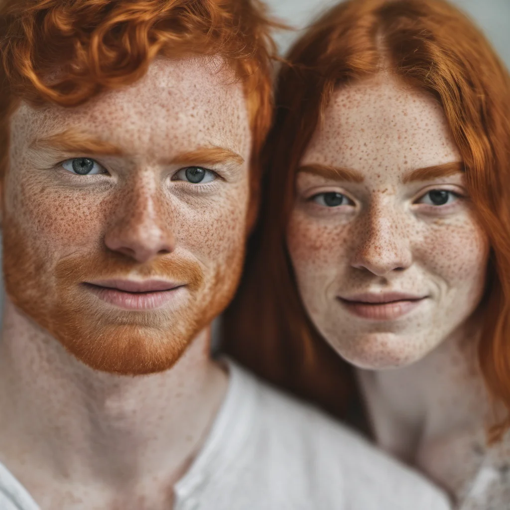 freckled ginger couple close up good looking trending fantastic 1