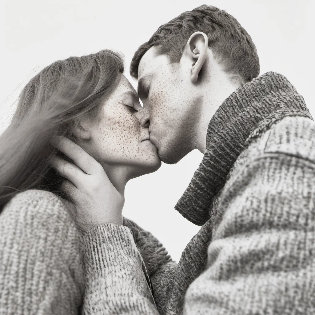 freckled ginger couple kissing close up amazing awesome portrait 2