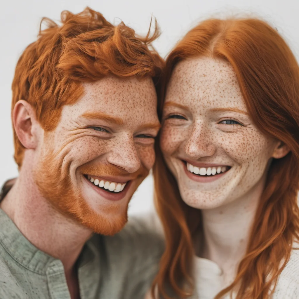freckled ginger couple smiling good looking trending fantastic 1