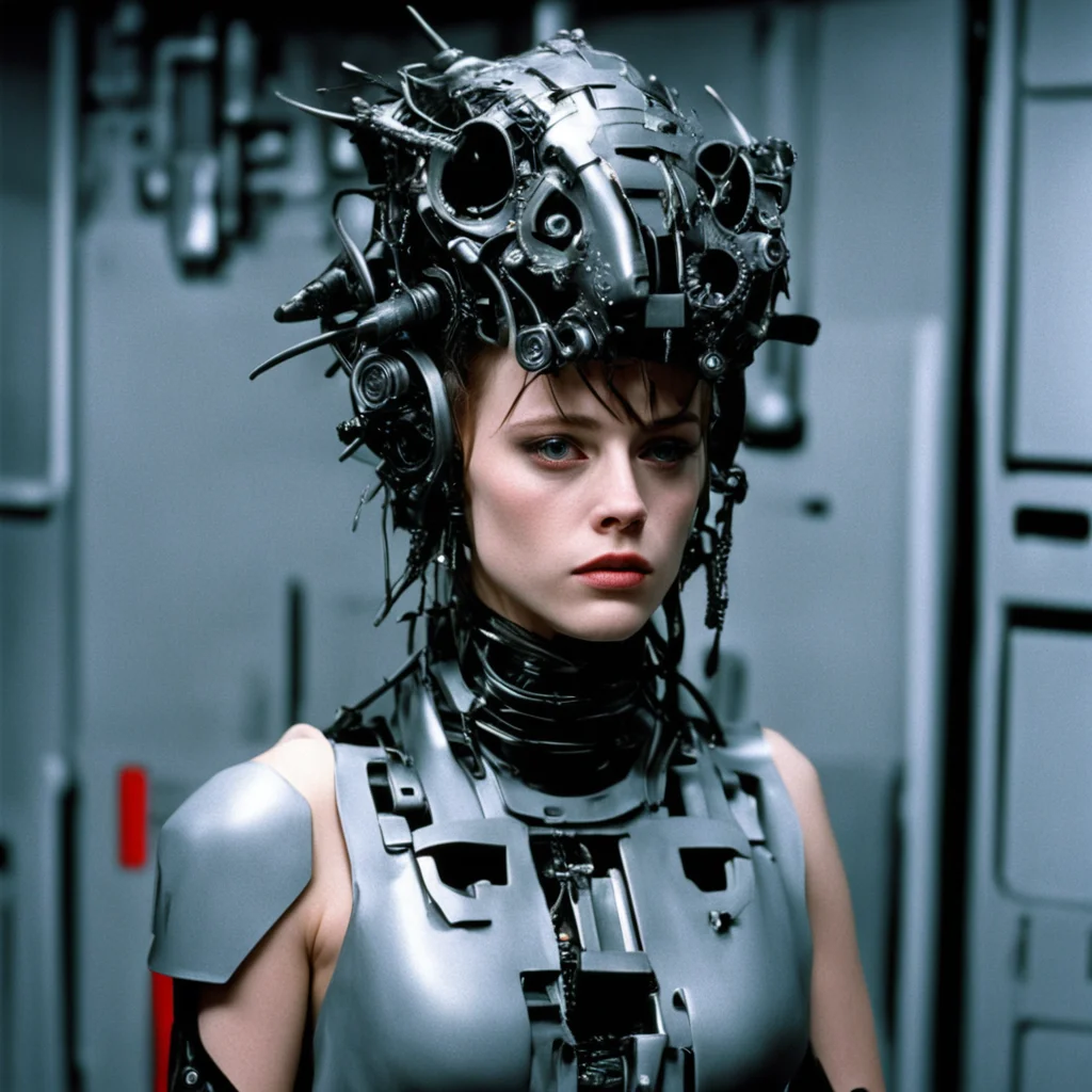aifrom movie event horizon 1997 from movie tetsuo 1989 from movie virus 1999 kristen stewart wearing bird head made of machine p