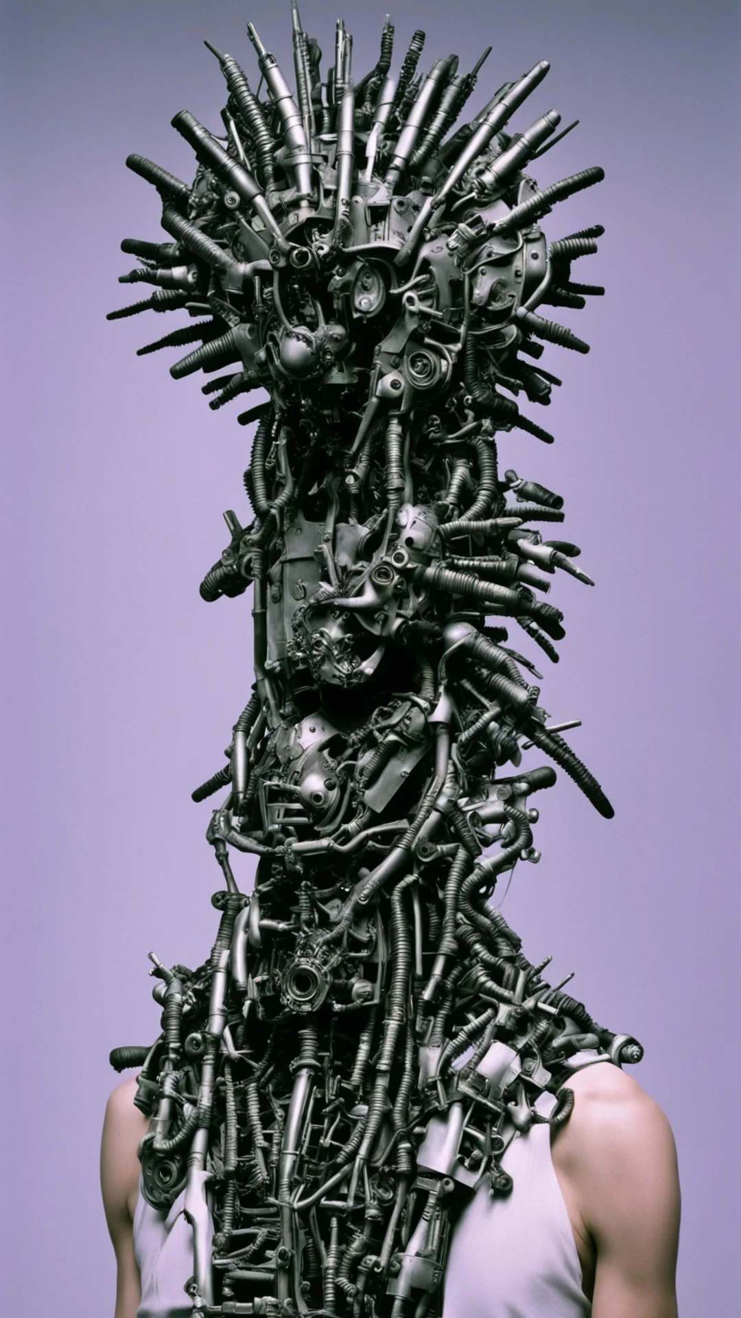 aifrom movie event horizon 1997 from movie tetsuo 1989 from movie virus 1999 london andrews wearing bird head made of machine parts confident engaging wow artstation art 3 tall