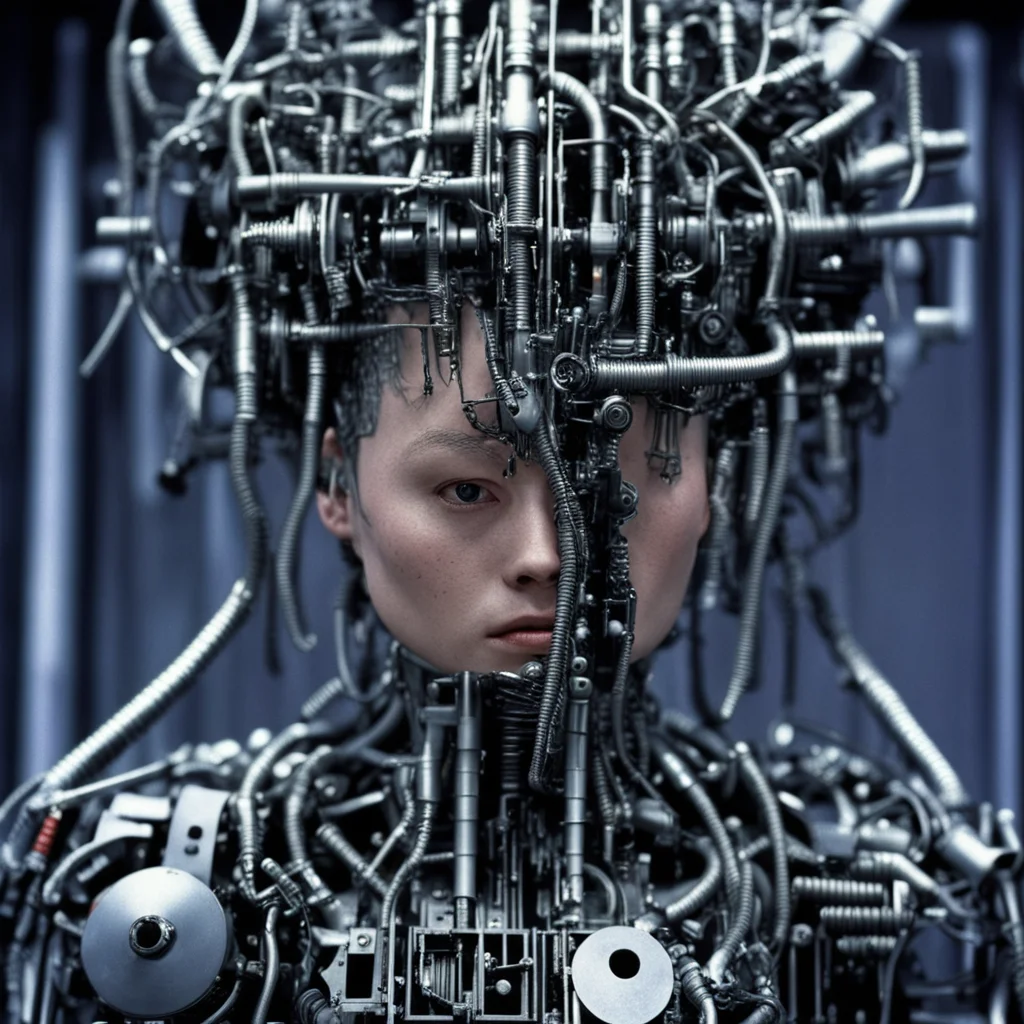 from movie event horizon 1997 from movie tetsuo 1989 from movie virus 1999 womans made of machine parts hyper reali amazing awesome portrait 2