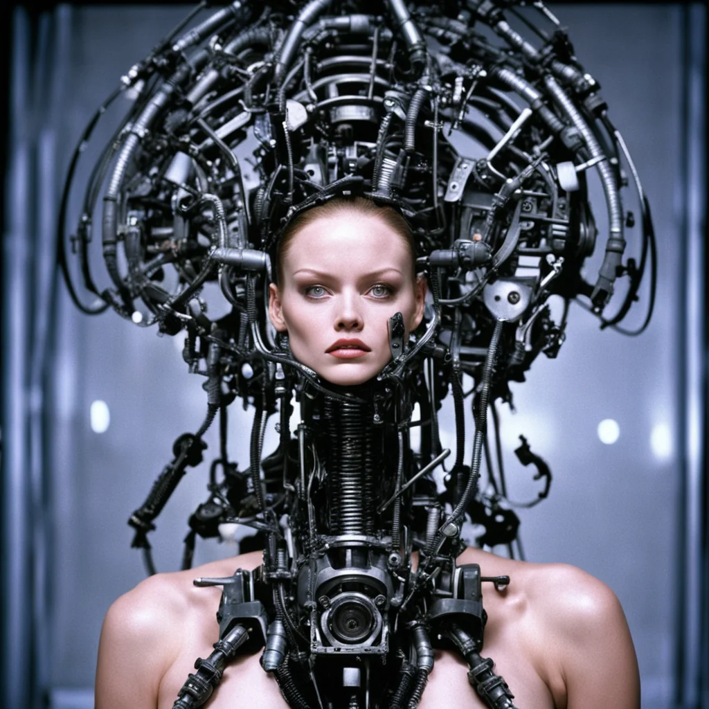 aifrom movie event horizon 1997 from movie virus 1999 400lb show woman made of machine parts hyper  confident engaging wow artstation art 3